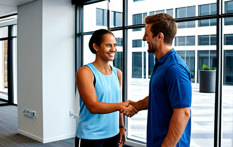 LinkedIn Networking**

"A professional sports instructor, fully clothed in appropriate athletic wear, smiling and shaking hands with a potential employer at a modern office building, safe for work, professional environment, perfect anatomy, correct proportions, friendly and approachable, natural pose, well-formed hands, proper finger count, high-quality digital art."

**