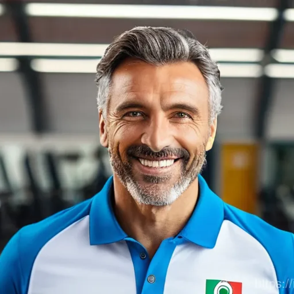 레저스포츠지도자 자격증 응시자 대상 설명회 리뷰 - **Prompt:** A highly professional and confident Italian sports instructor, in their late 30s to earl...