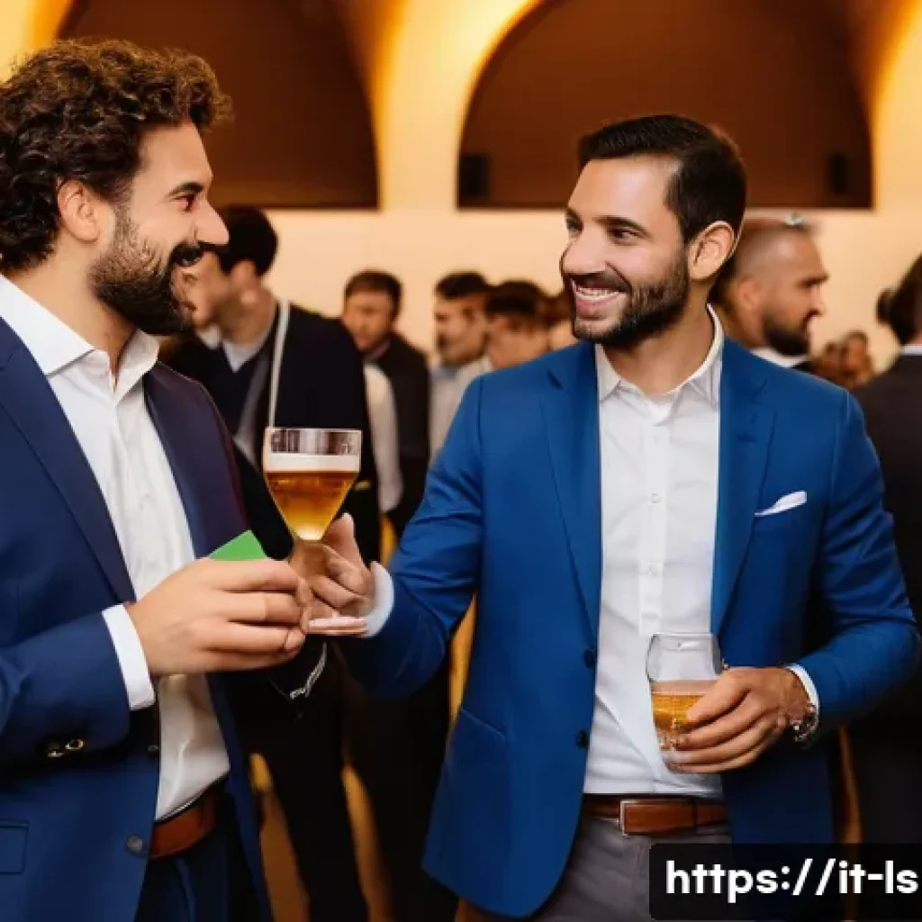레저스포츠지도자 관련 학회 및 네트워킹 기회 - **A professional networking event in the Italian sports industry:**
"A bustling, bright, and mod...