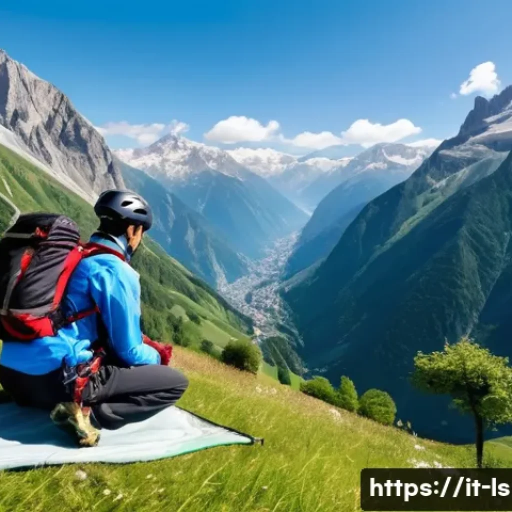 레저스포츠지도자 필수 법규 및 규정 정리 - A professional Italian sports instructor in an outdoor mountain environment, wearing certified safet...