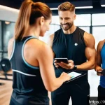 레저스포츠지도자 자격증 취득 후 창업 아이디어 - A modern Italian gym setting featuring a diverse group of adults engaged in personalized fitness tra...